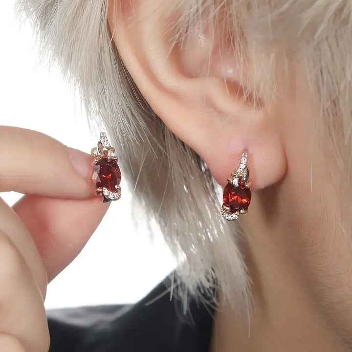 Boucles d'oreilles goutte d'un crépuscule cramoisi | Or