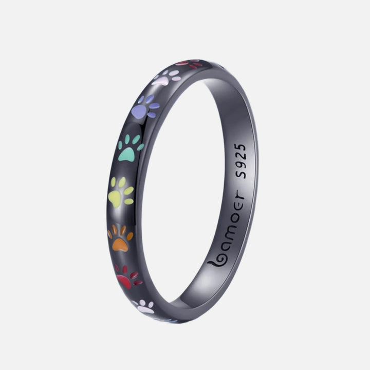 Bague en argent sterling avec un design en forme de patte