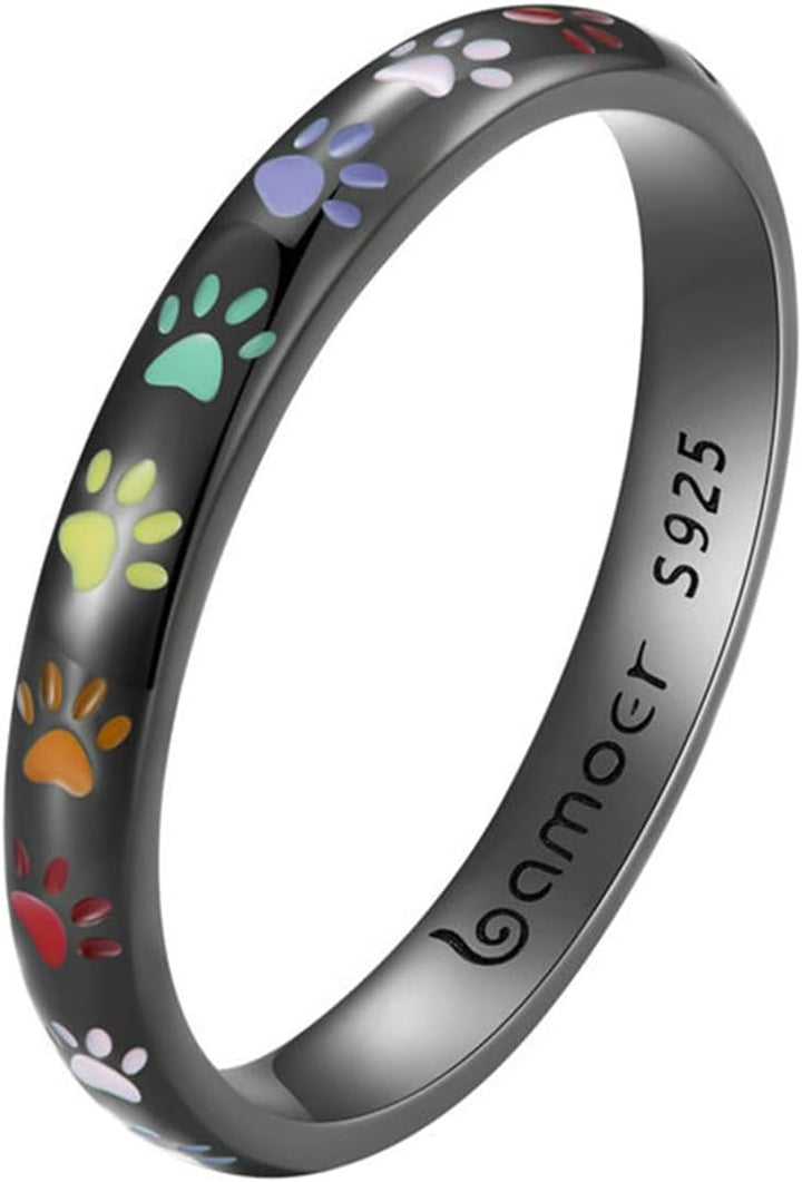 Bague en argent sterling avec un design en forme de patte