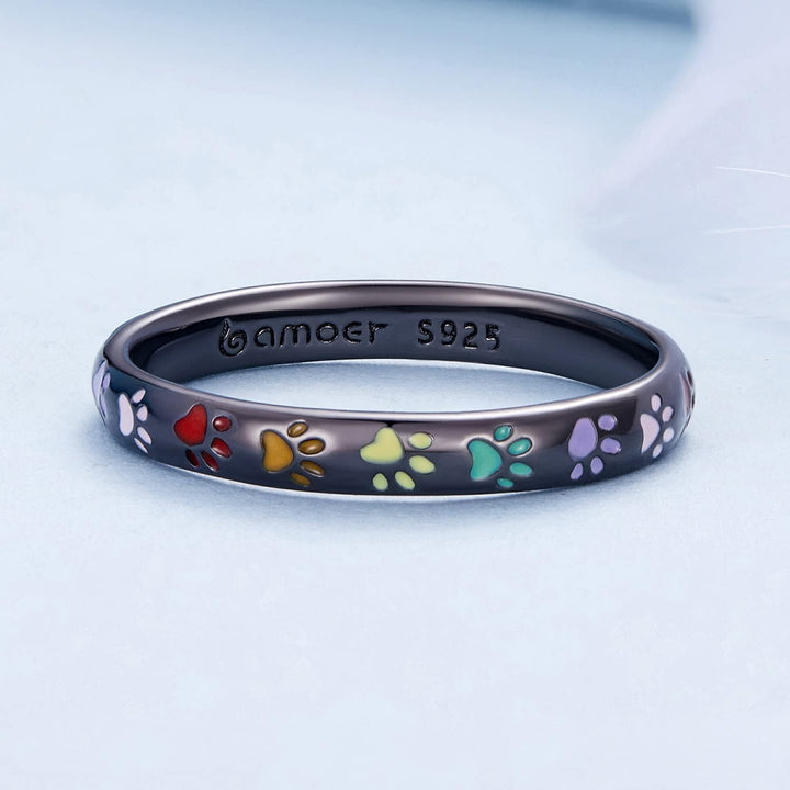 Bague en argent sterling avec un design en forme de patte