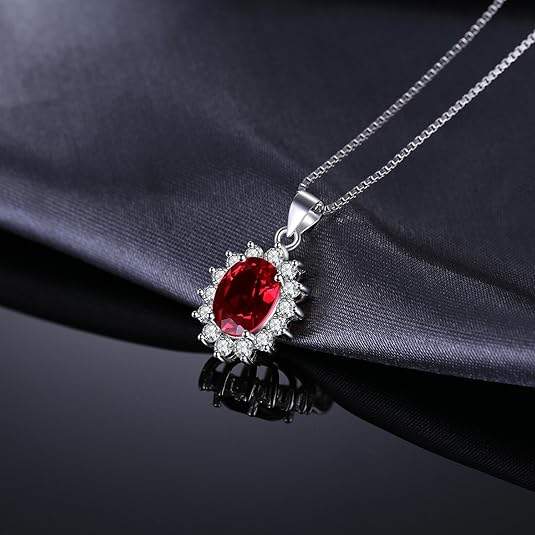 Collier Halo Ruby Classique | Or Blanc