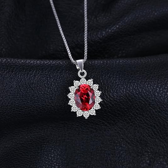 Collier Halo Ruby Classique | Or Blanc