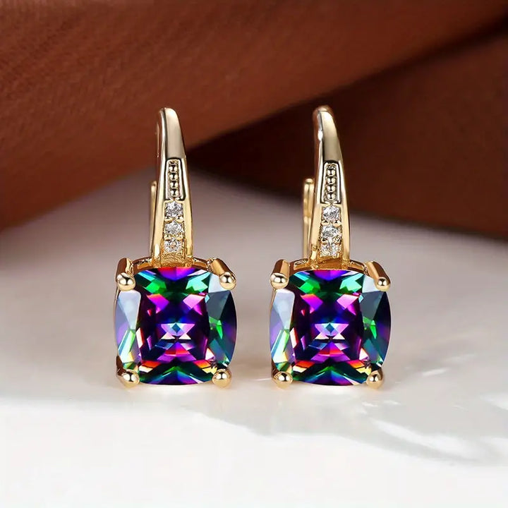 Boucles d'oreilles en pierre mystique | Or