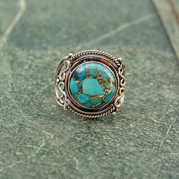 Turquoise Boho Ring