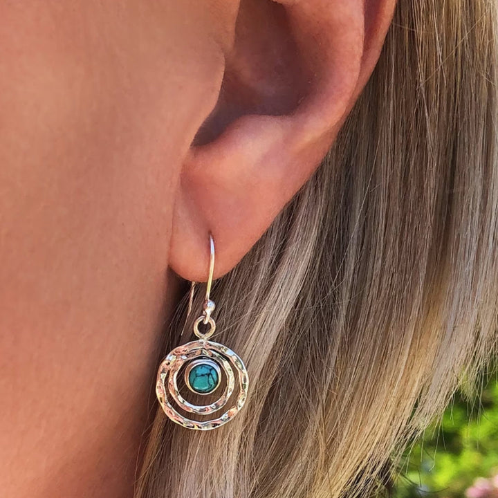 Boucles d'oreilles Boho Saturn avec Turquoise