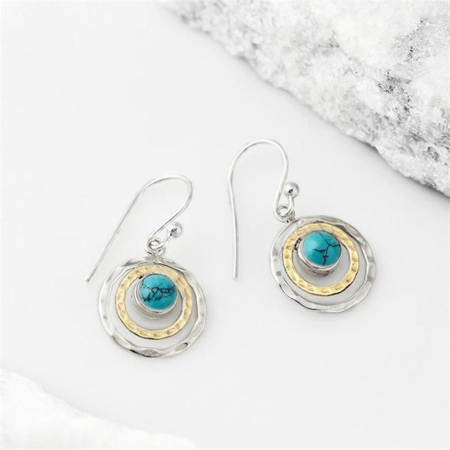 Boucles d'oreilles Boho Saturn avec Turquoise