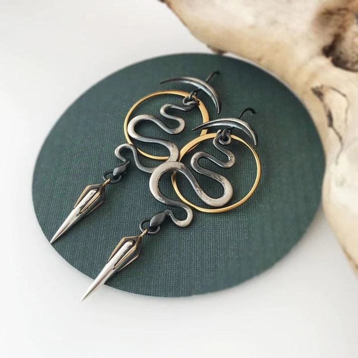 Boucles d'oreilles irrégulières en spirale géométrique Serpentine