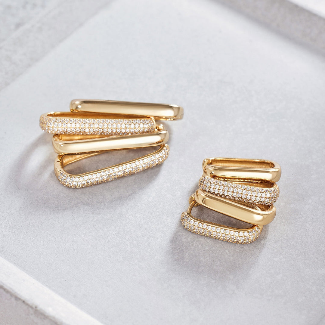 Boucles d'oreilles Pave Icon | Or