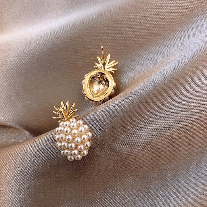 Boucles d'oreilles ananas tropicales avec perles intégrées