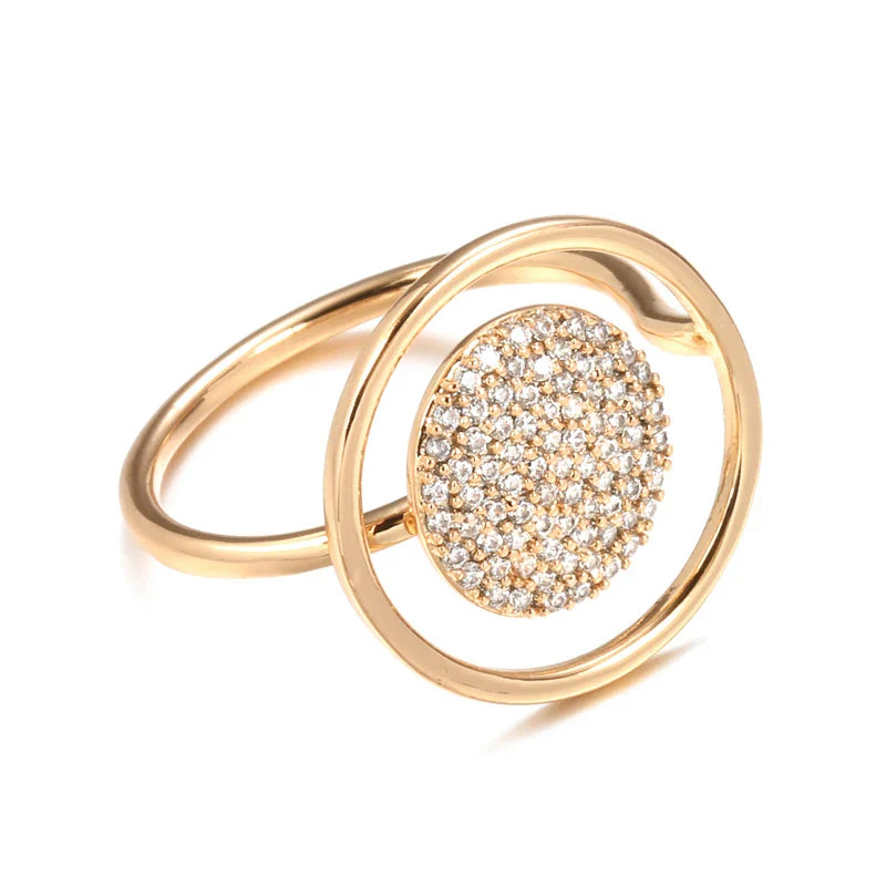 Bague pour femme unique avec un revêtement complet en zirconium, or rose 585