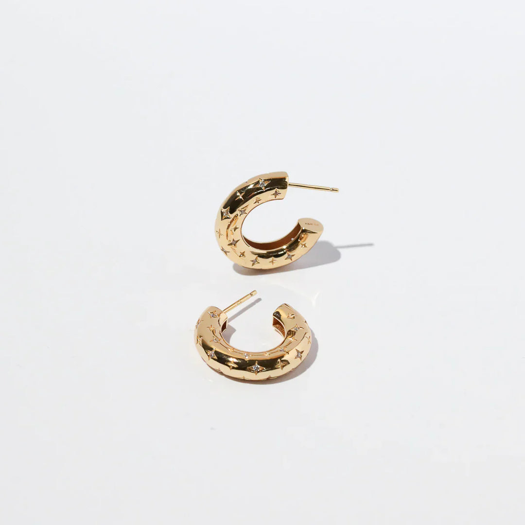 Boucles d'oreilles cosmiques en or