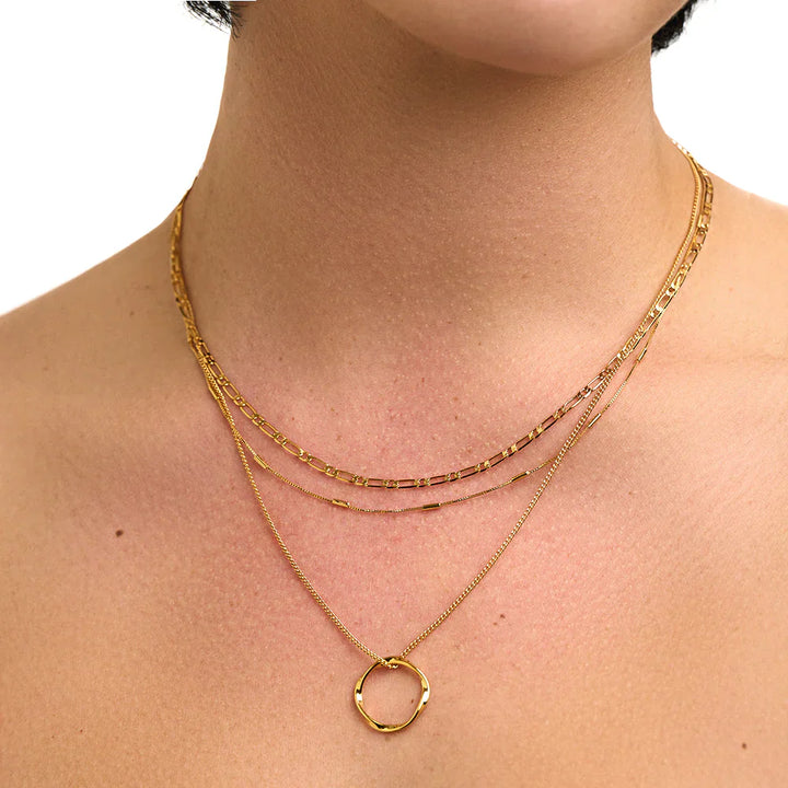 Collier à trois rangs Open Circle | Or