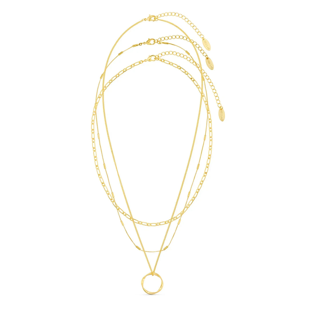 Collier à trois rangs Open Circle | Or