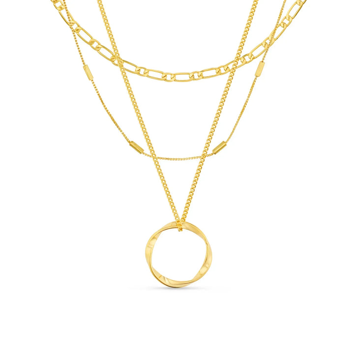 Collier à trois rangs Open Circle | Or