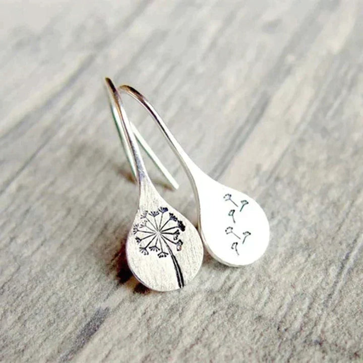 Boucles d'oreilles en forme de feuille de pissenlit en argent sterling 925