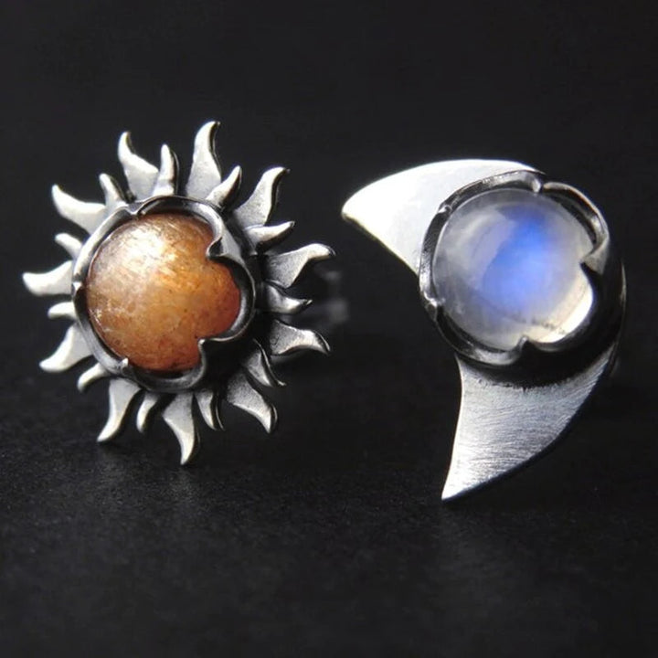 Boucles d'oreilles Lune et Soleil