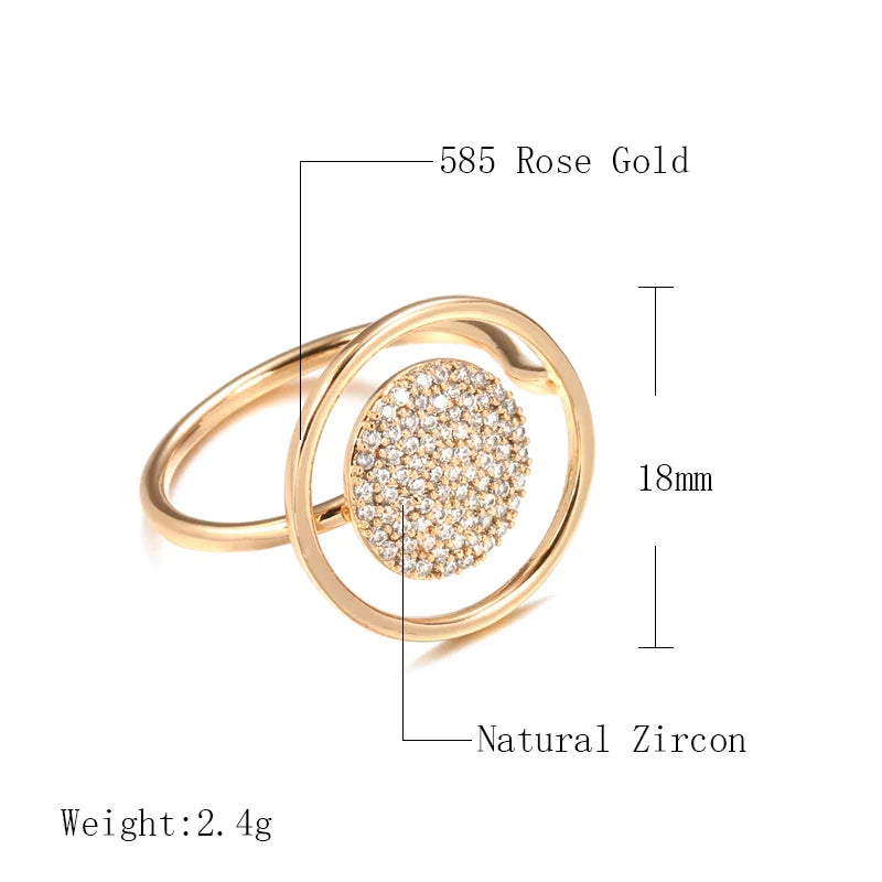 Bague pour femme unique avec un revêtement complet en zirconium, or rose 585