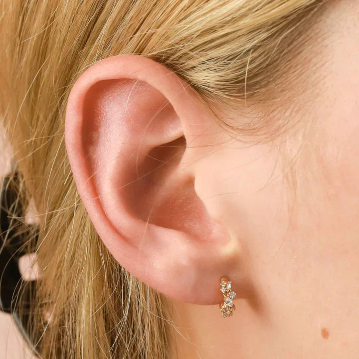 Boucles d'oreilles en forme de cristal | Or