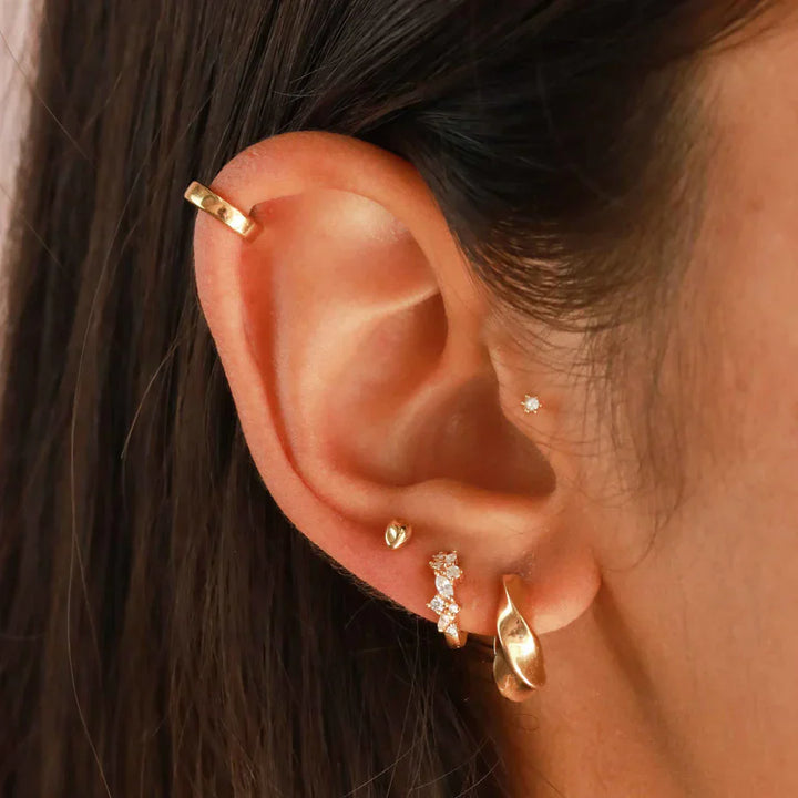 Boucles d'oreilles en forme de cristal | Or