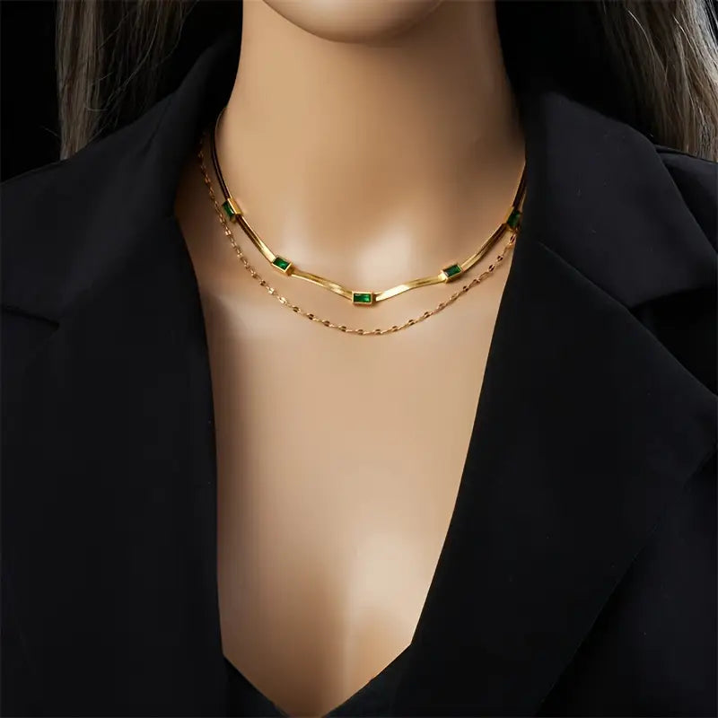 Collier Rétro Double Couche Sorella Gem | Or
