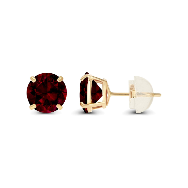 Boucles d'oreilles rondes en rubis | Or