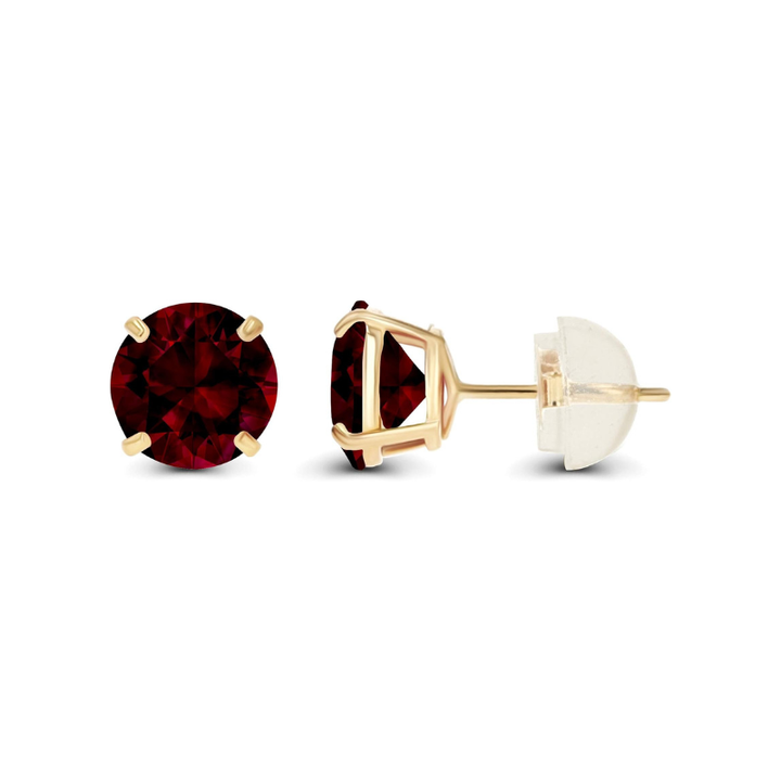 Boucles d'oreilles rondes en rubis | Or