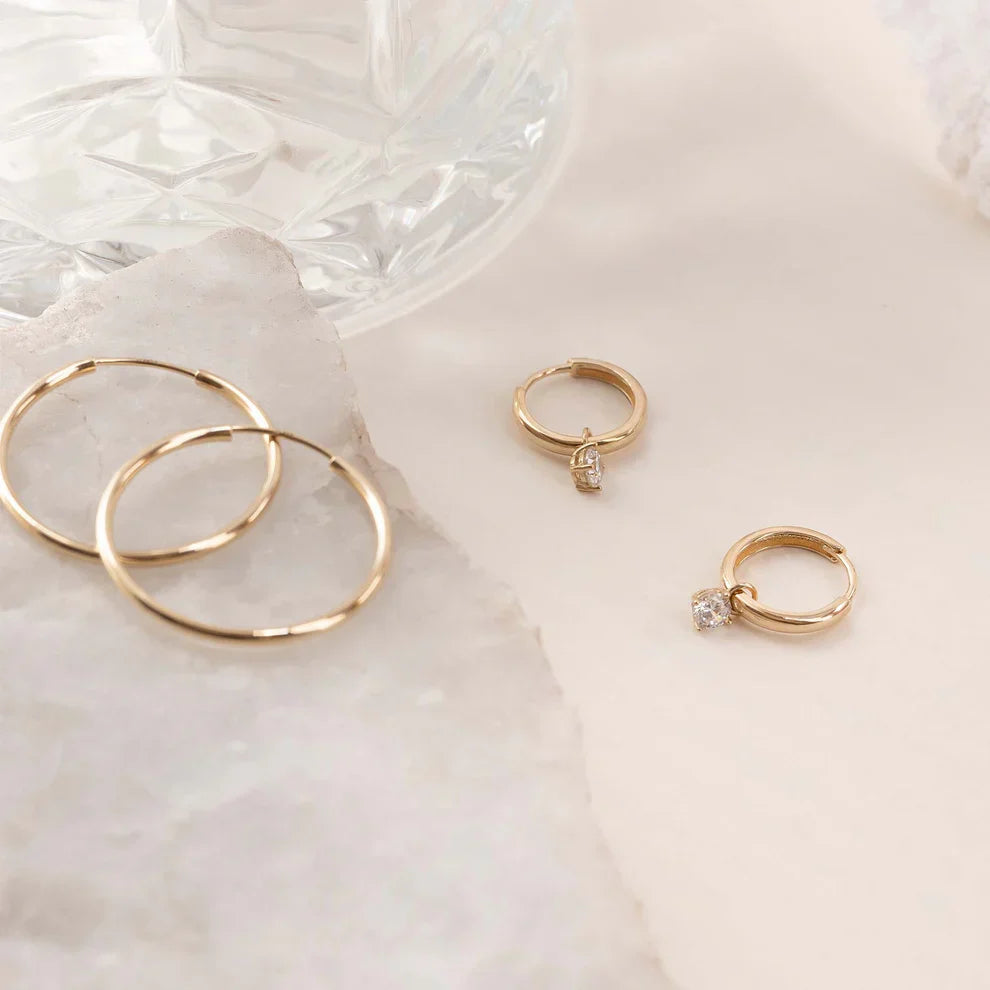 Boucles d'oreilles en pierre Larmes de Lune | Or