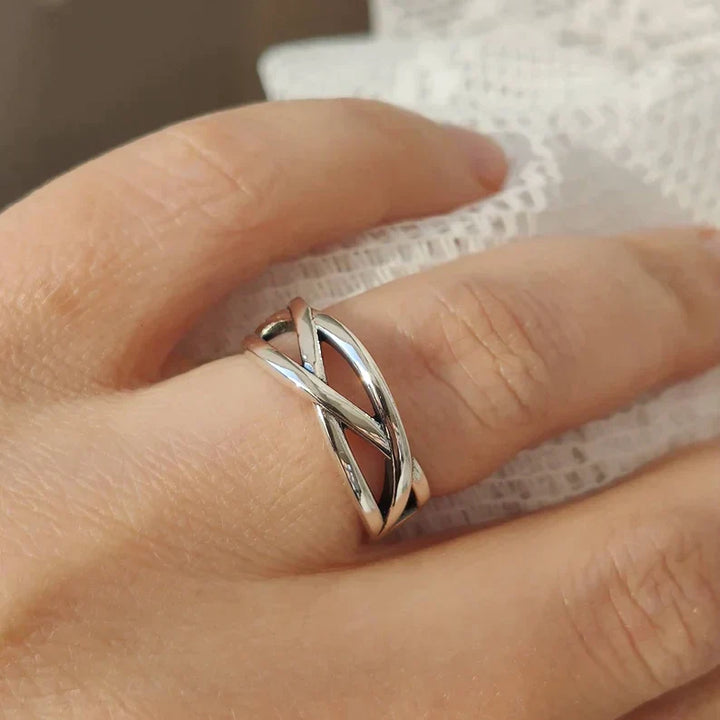 Bague Réglable Épais en Argent