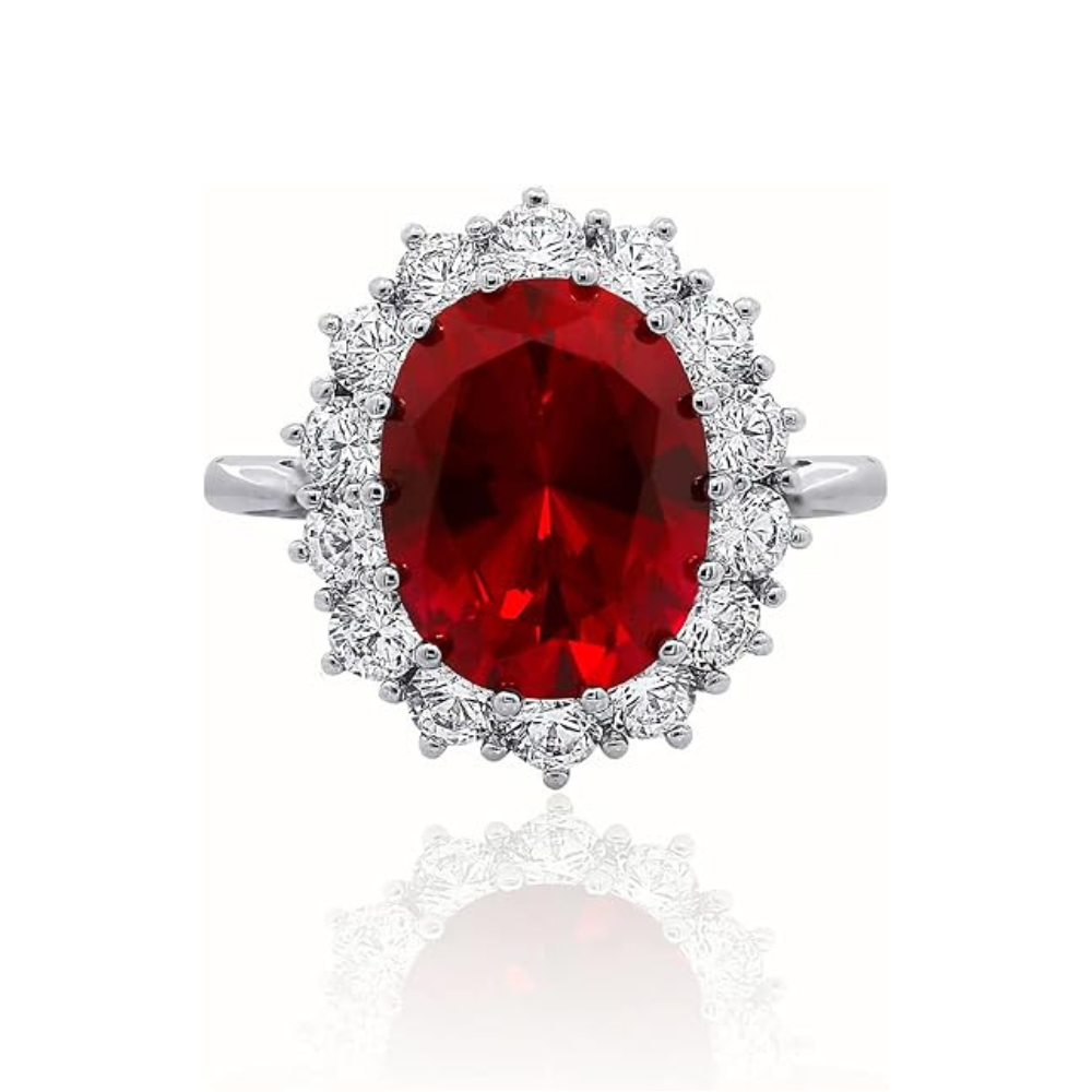 Bague Rubis Couronne Écarlate | Or Blanc