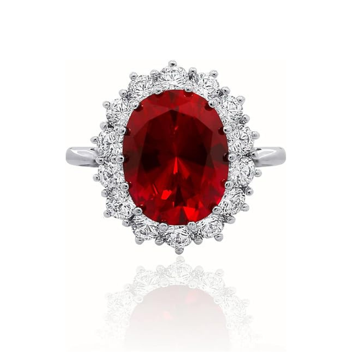 Bague Rubis Couronne Écarlate | Or Blanc