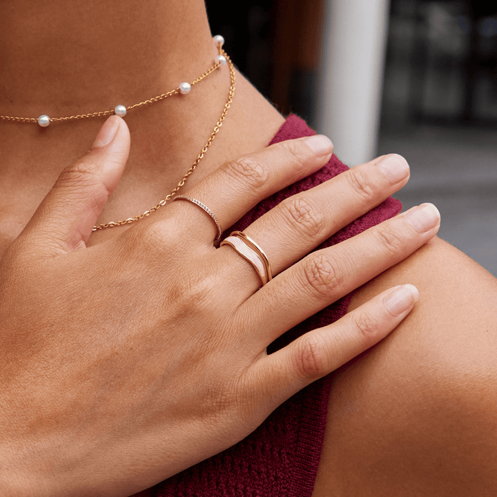 Bague dorée Sahara avec couches