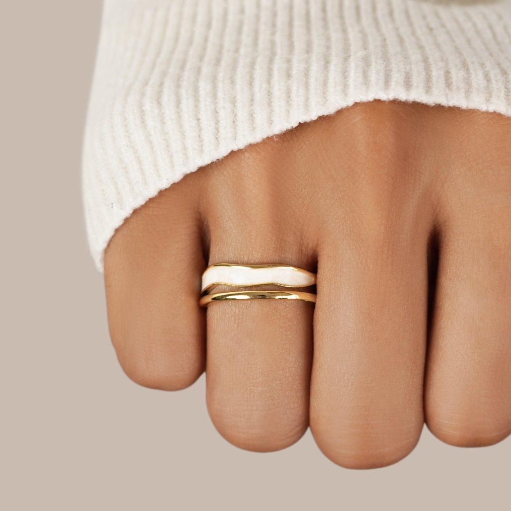 Bague Sahara dorée avec couches