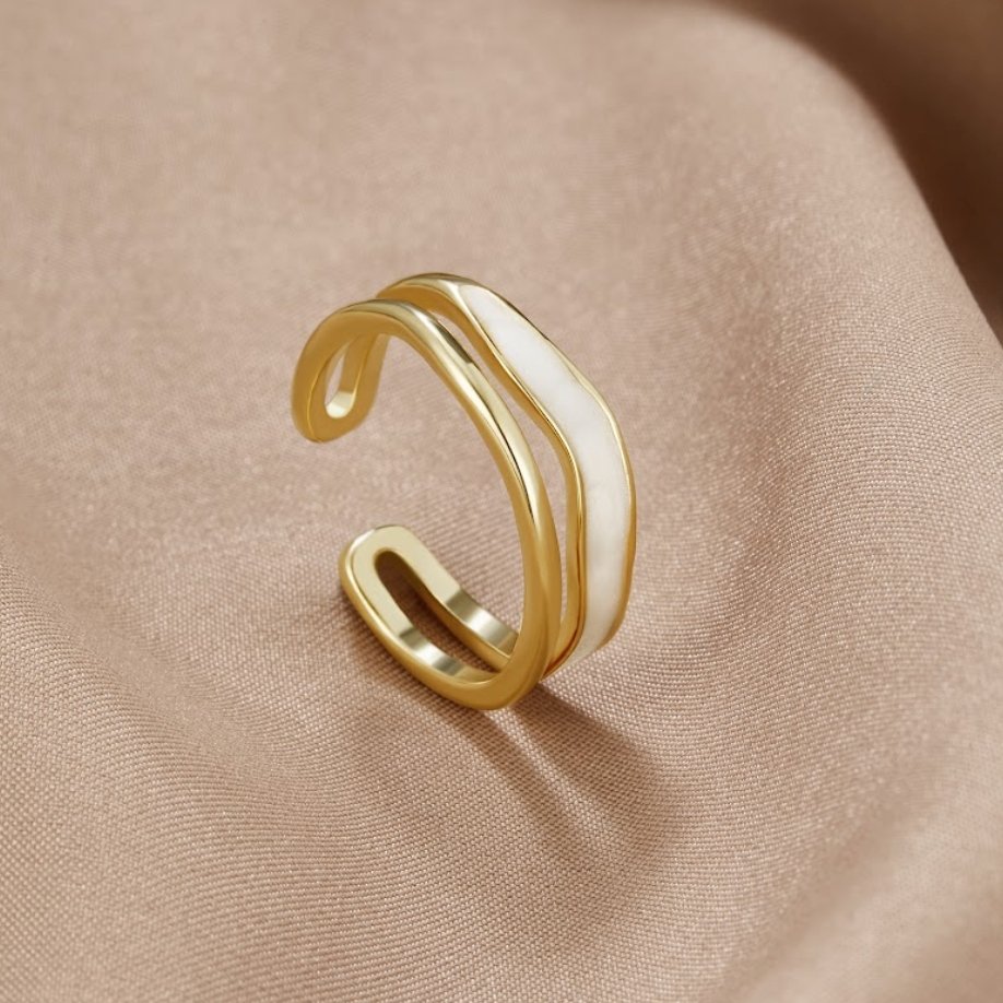 Bague dorée Sahara avec couches