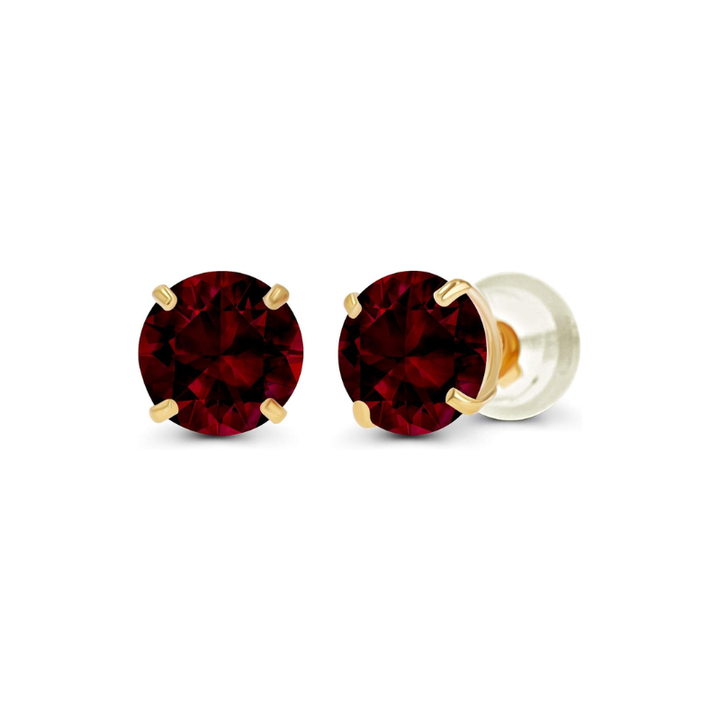 Boucles d'oreilles rondes en rubis | Or